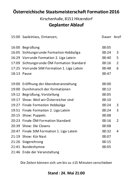 Zeitplan